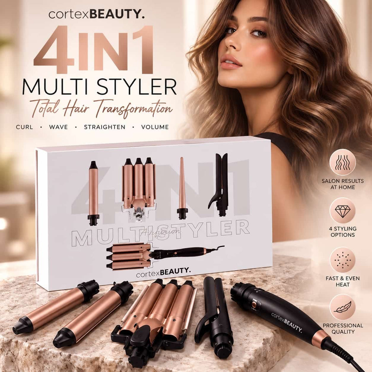 CORTEX BEAUTY 4IN1 MULTISTYLER AIRFUSION – מעצב שיער 4 ב-1