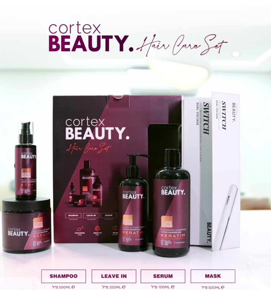 🎀 בכל רכישה של ערכת CORTEX לטיפוח השיער תקבלי במתנה מחליק שיער מקצועי של CORTEX – באהבה מ-Ranosh Cosmetic.