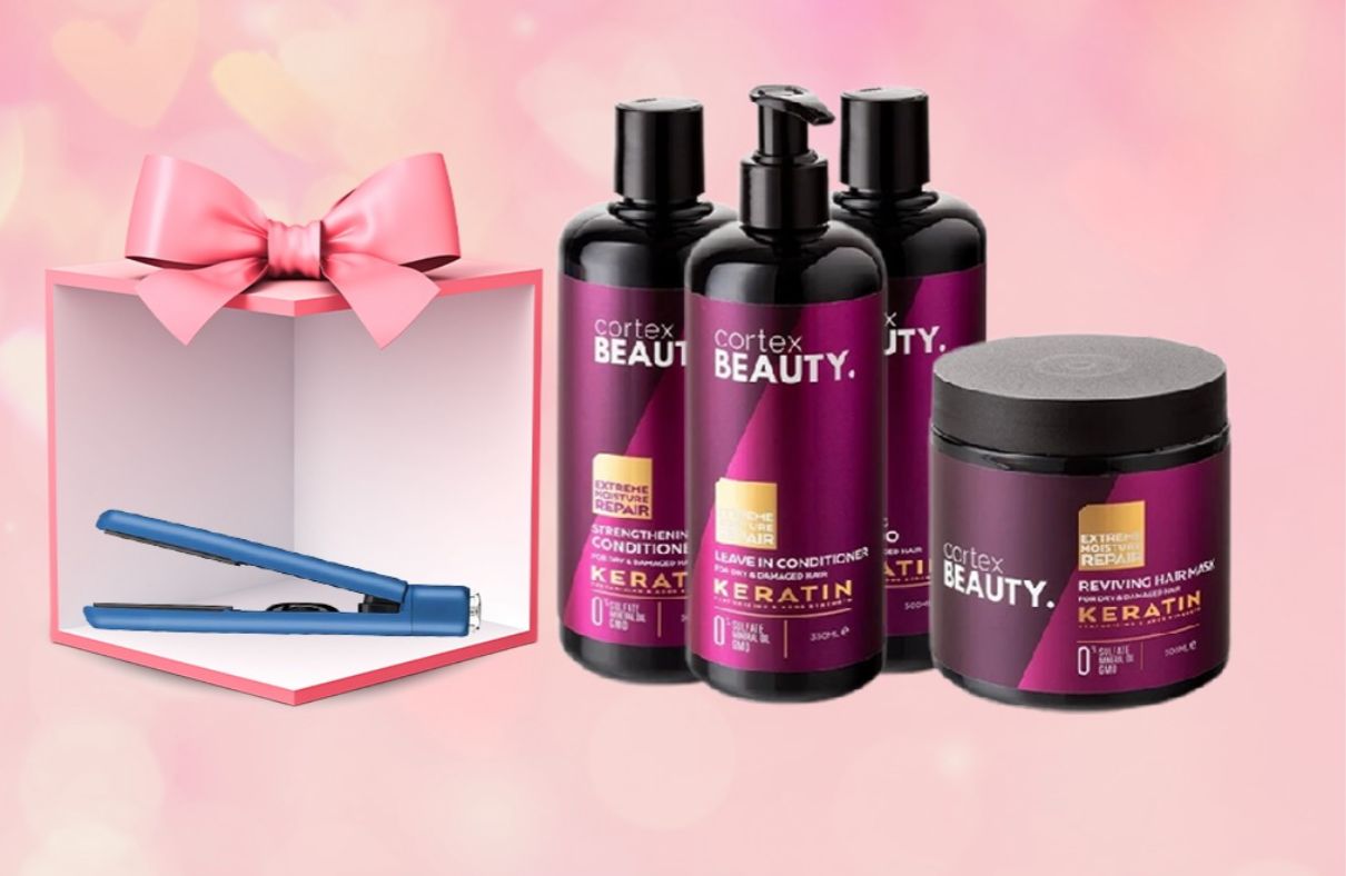 🎀 בכל רכישה של ערכת CORTEX לטיפוח השיער תקבלי במתנה מחליק שיער מקצועי של CORTEX – באהבה מ-Ranosh Cosmetic.